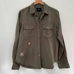 LIKE NEW! Women's Rails Loren - Gray Button down w/Stars - MEDIUM